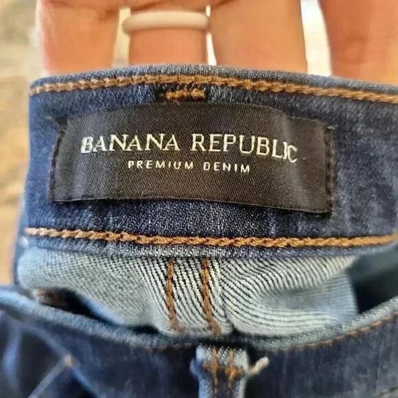 Banana Republic Women's Premium Dark Blue Denim Poly/Cotton/Spandex Skinny Ankle - Picture 5 of 11